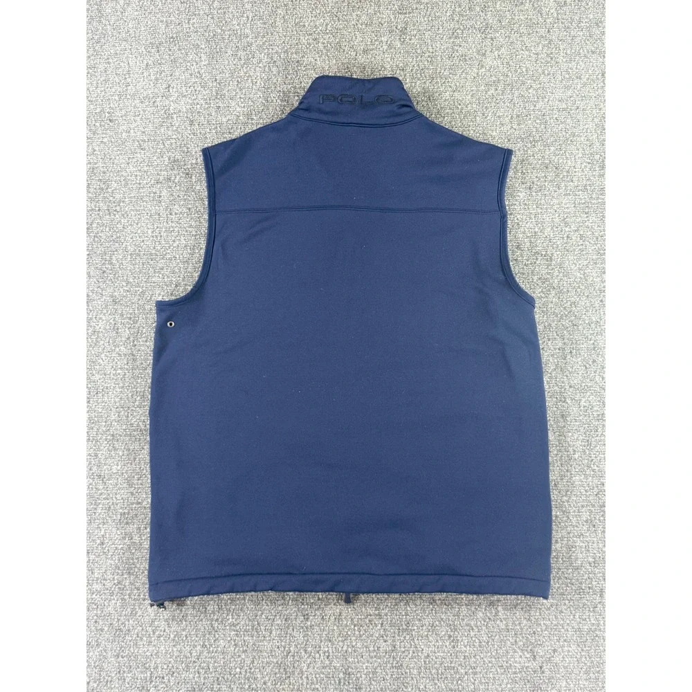 Polo Golf Ralph Lauren Mens Navy Blue‎ Full Zip Softshell Vest Champion Hills M